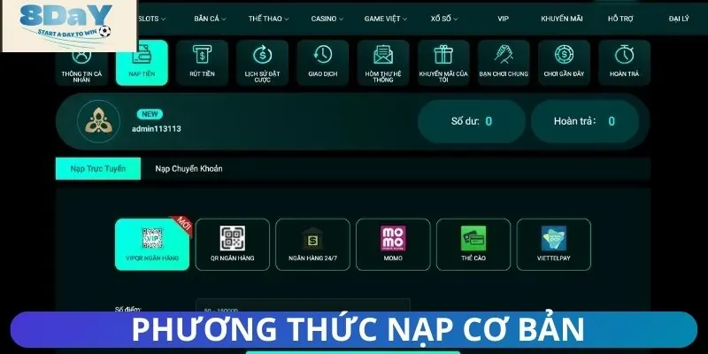 3 phương thức nạp tiền cơ bản tiện lợi nhất